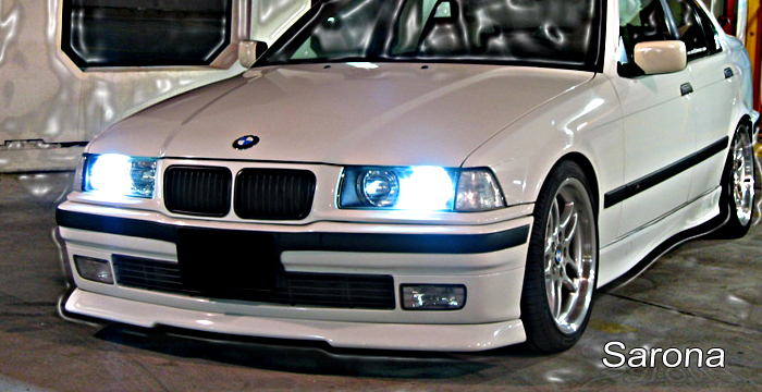 Custom BMW 3 Series Front Bumper Add-on  Coupe & Sedan Front Lip/Splitter (1992 - 1998) - $199.00 (Manufacturer Sarona, Part #BM-006-FA)